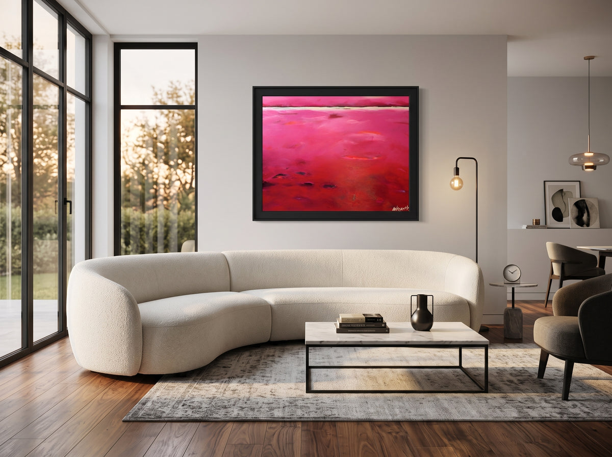 Ruby Red (Abstract)  — Framed Art Print in a real space