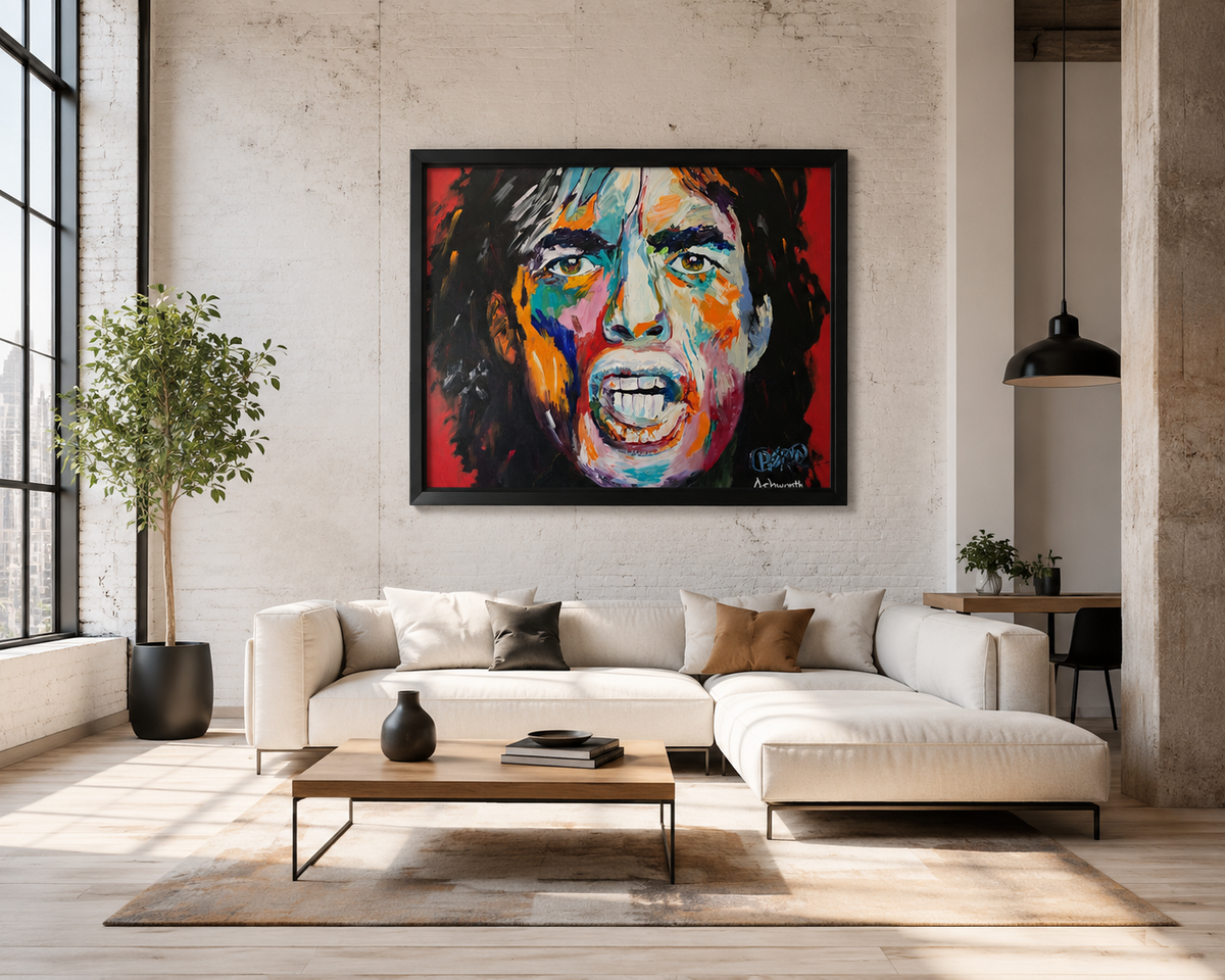SIr Mick Straordinary — Framed Art Print in a real space