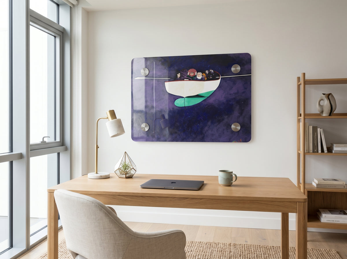 Voyagers Between Worlds (The Dream) — Acrylic Print in a real space