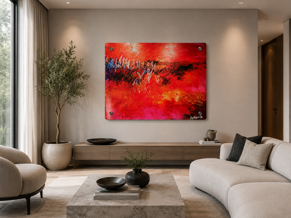 Where Fire Learned to Speak — Acrylic Print in a real space