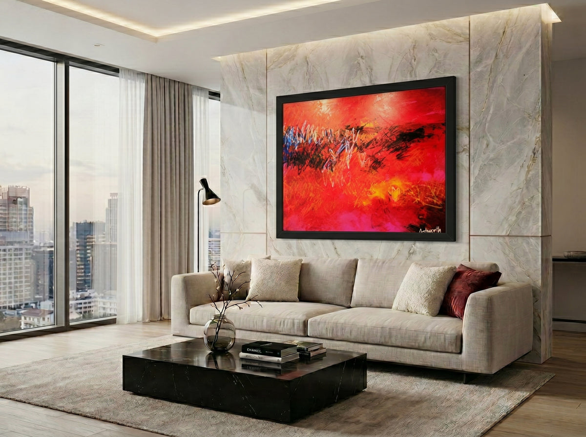 Where Fire Learned to Speak — Framed Art Print in a real space