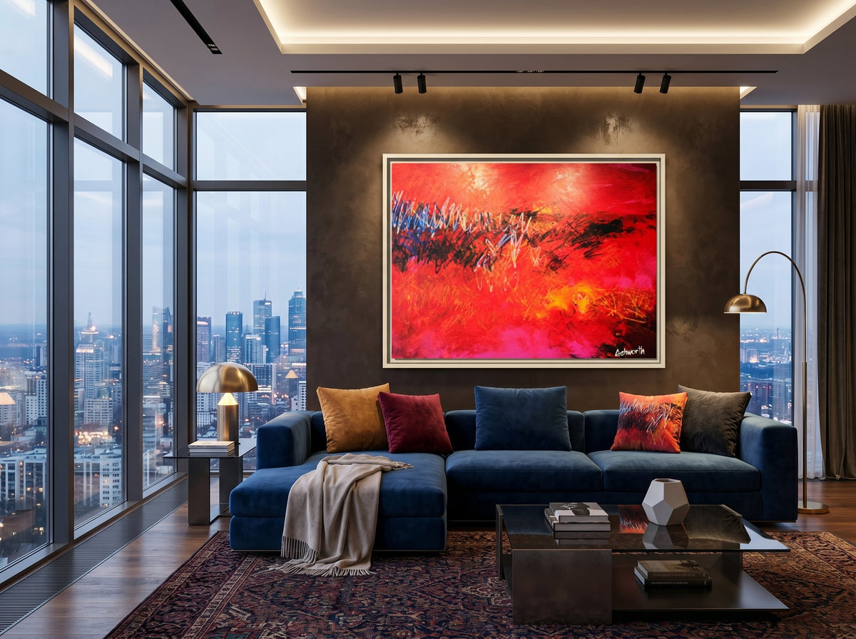 Where Fire Learned to Speak Framed Canvas Art in a real space