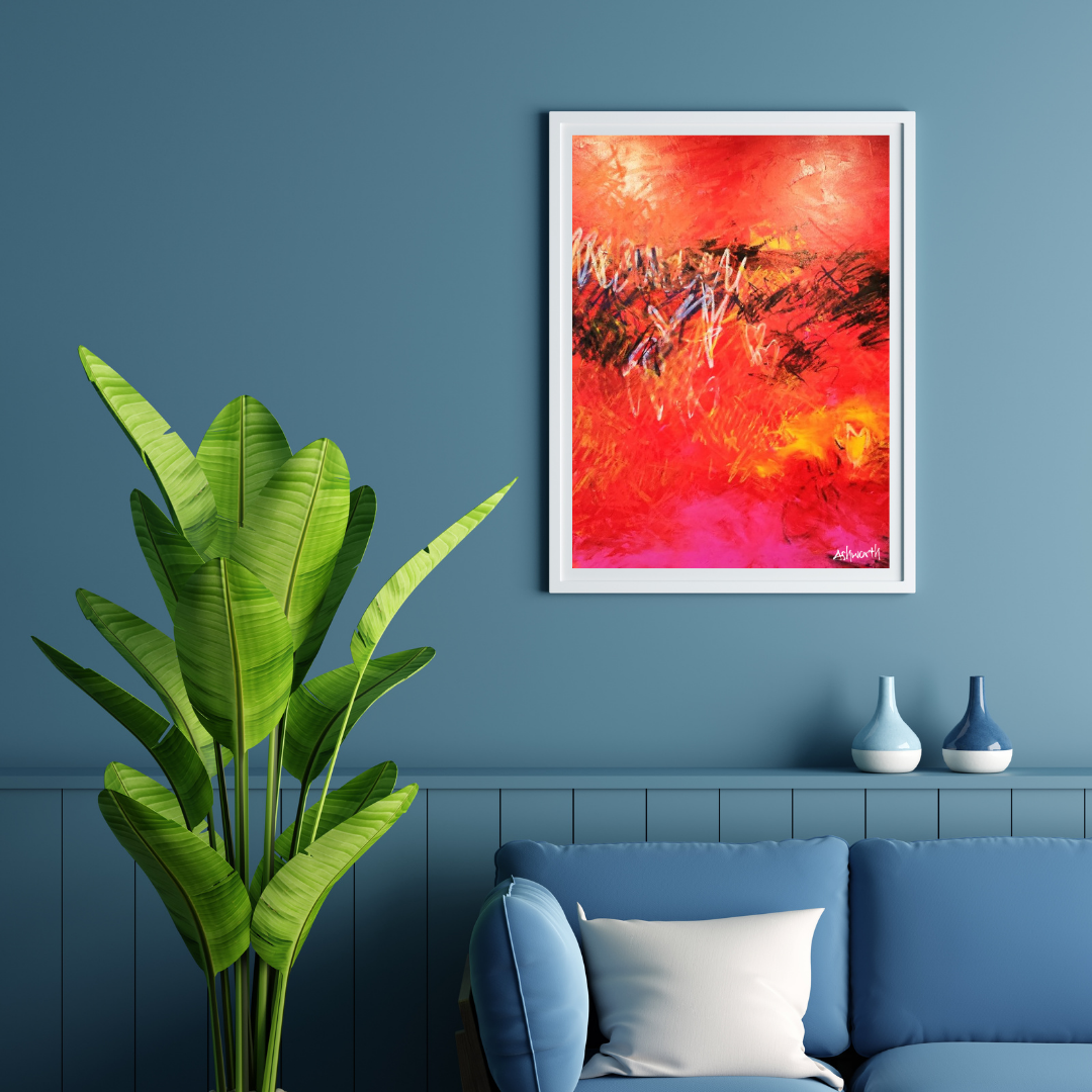 Scarlet divide-print art