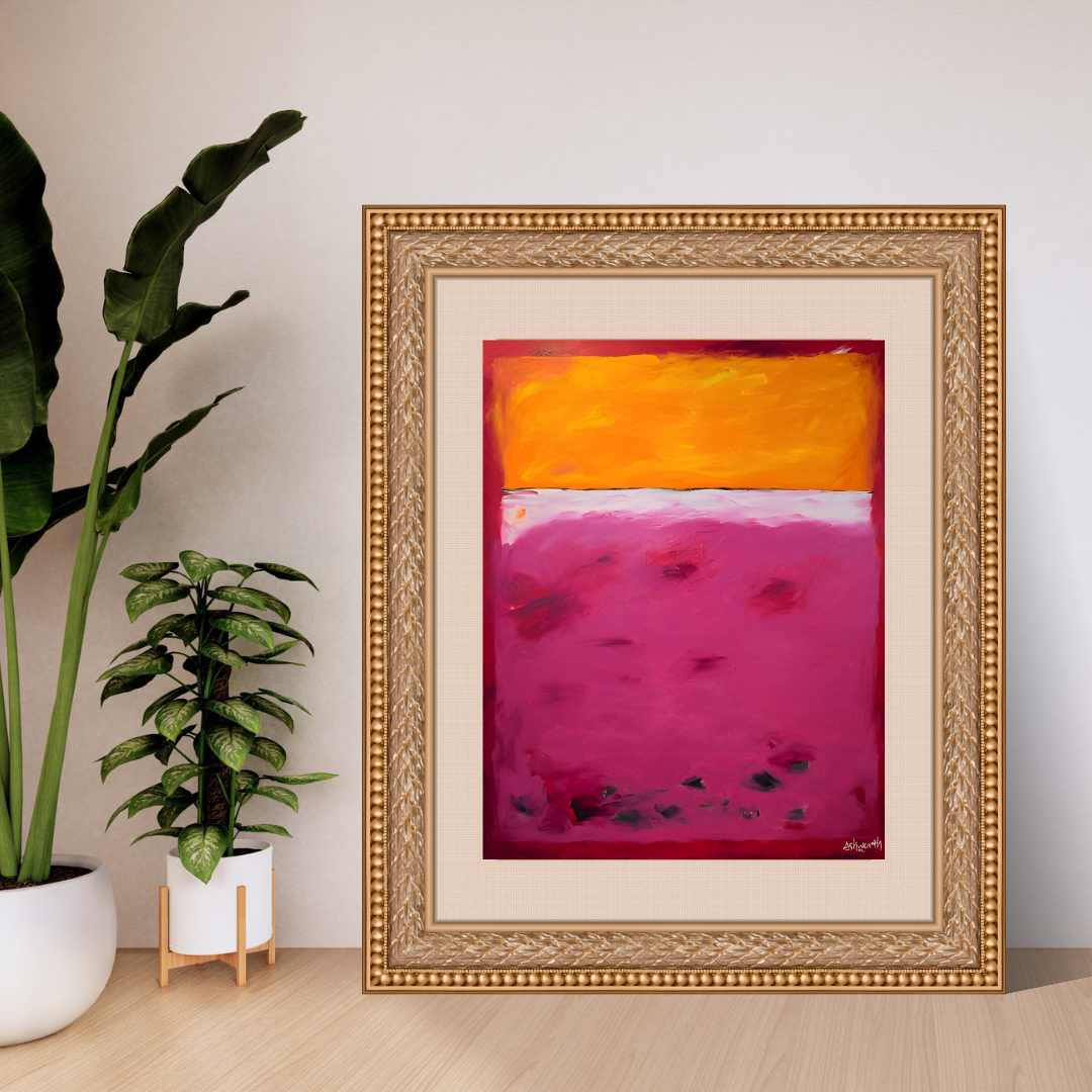 Pink land-print art