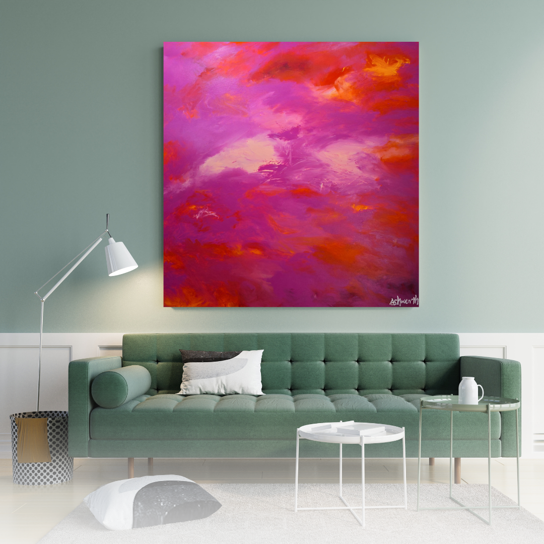 Pink + red abstract: boldness with a touch of elegance
